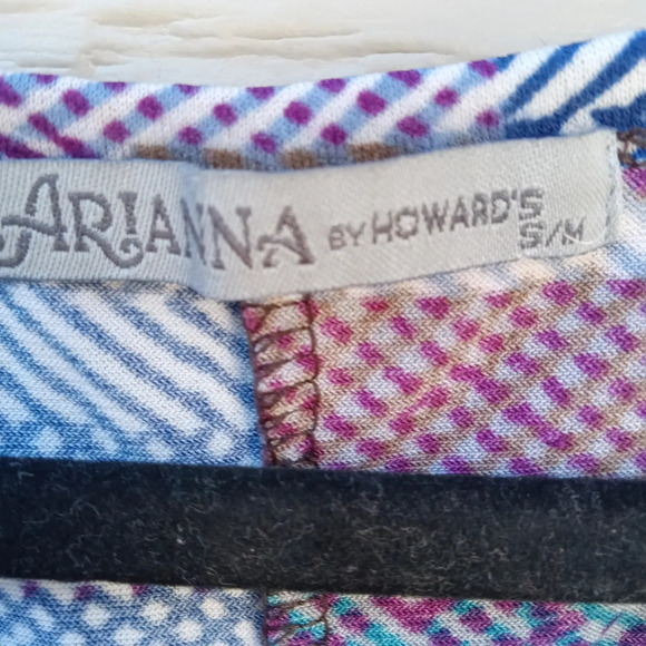 4/$15 Arianna by Howard's Plaid Tunic Dress Cap Sleeves Size S/M Pockets - Picture 3 of 7